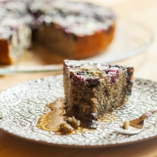 Blueberry cornmeal cake photo