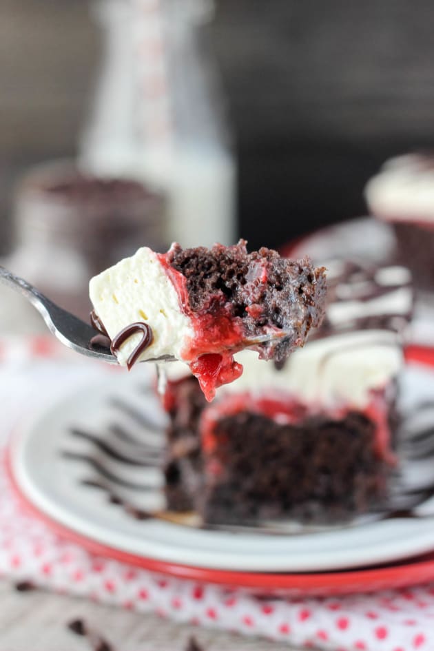Chocolate Cherry Cheesecake Poke Cake Image