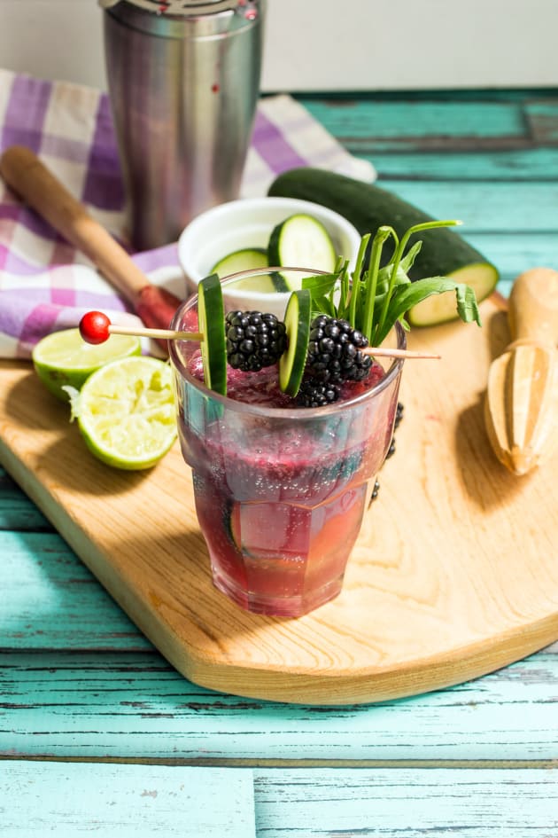 Blackberry Cucumber Tarragon Gin Fizz Image