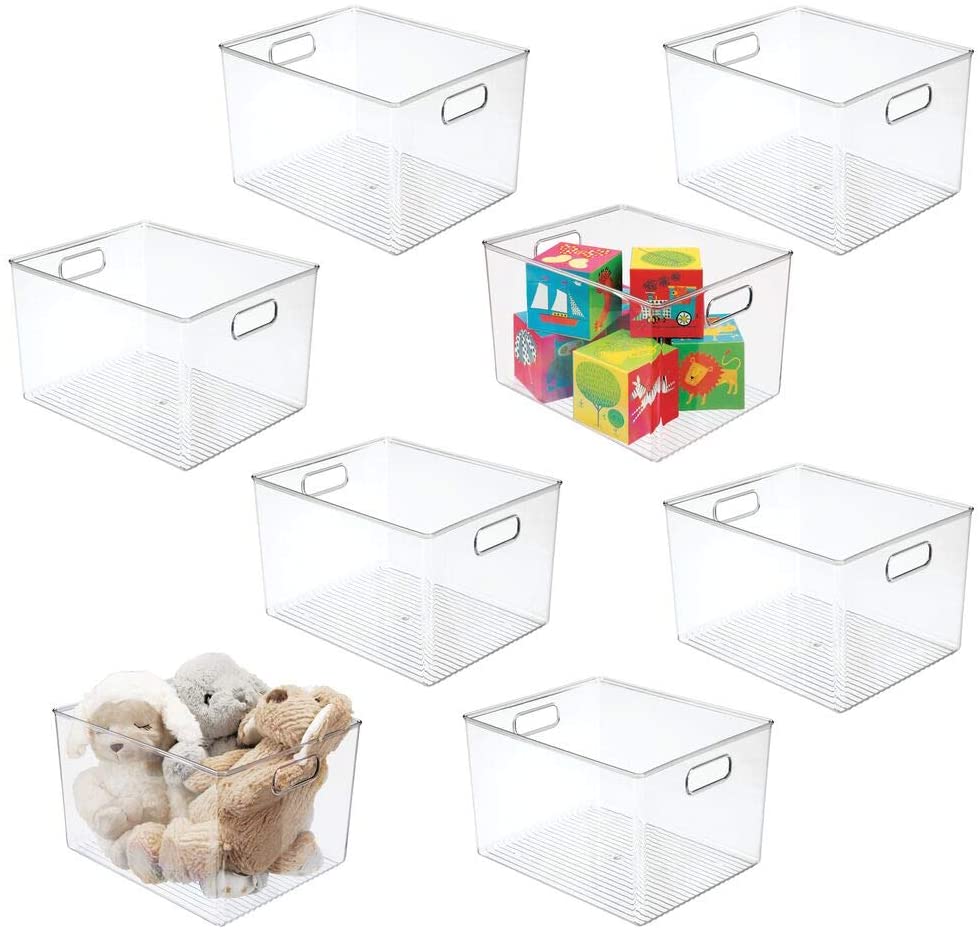 Mdesign deep plastic organizer bin for pantry 8 pack
