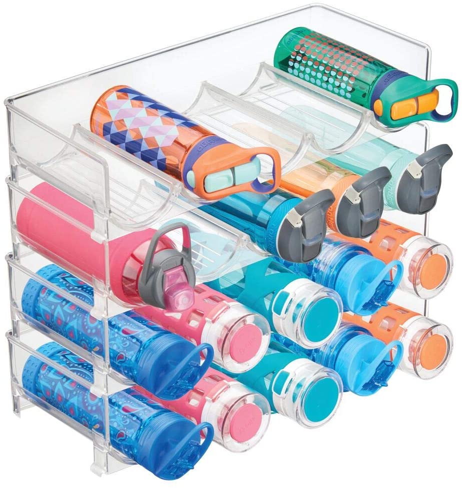 mDesign Water Bottle Organizer Rack, 4-Pack - Food Fanatic